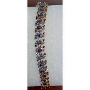 Sapphire Diamond 14k Yellow Gold Unique Heirloom Bracelet